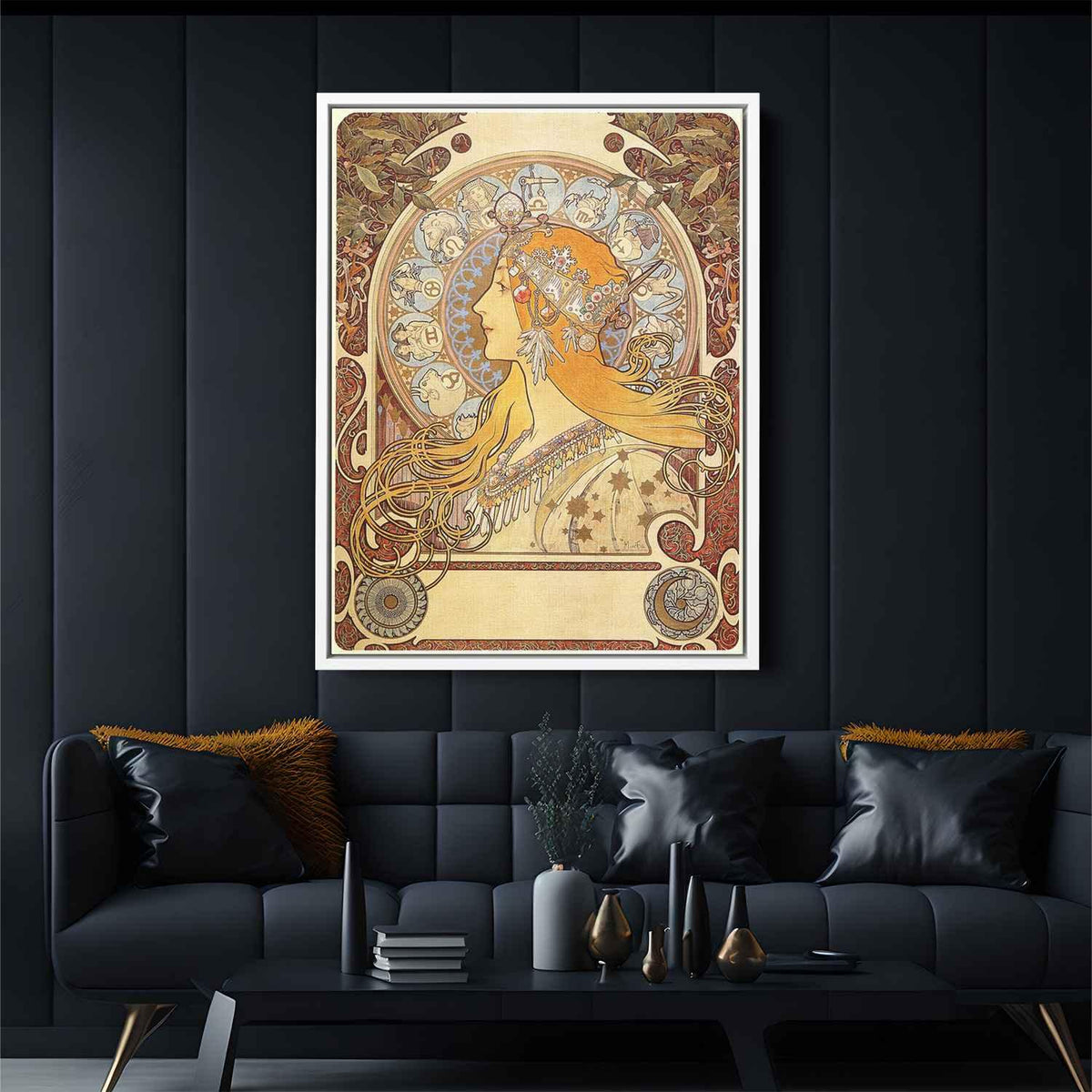 Zodiacby Alphonse Mucha Canvas Print