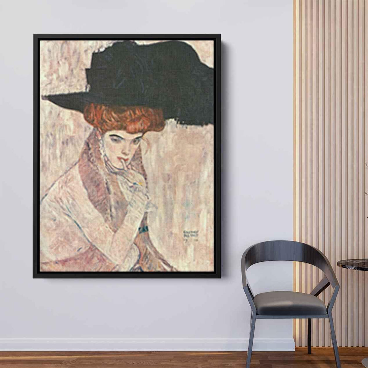 The Black Feather Hatby Gustav Klimt Canvas Print