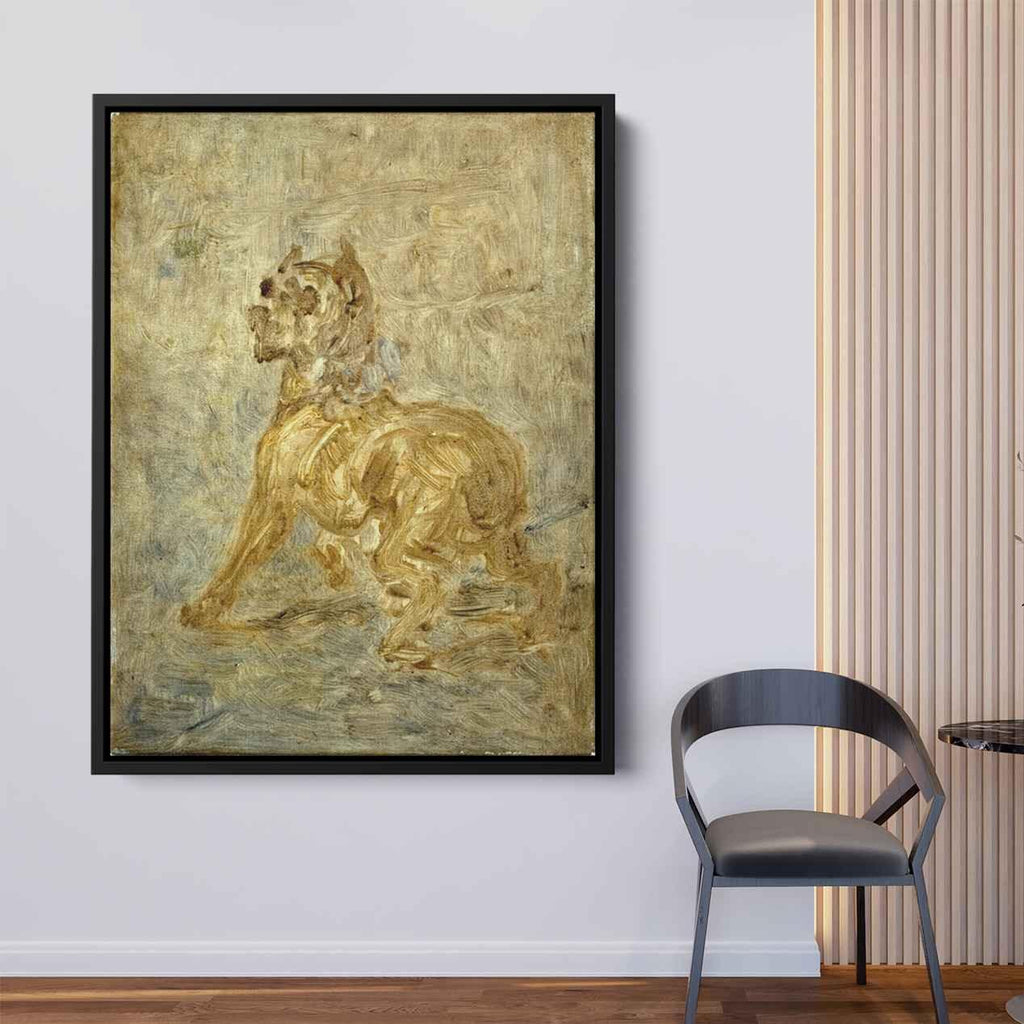 The Dog (Sketch of Touc)by Henri de Toulouse-Lautrec Canvas Print