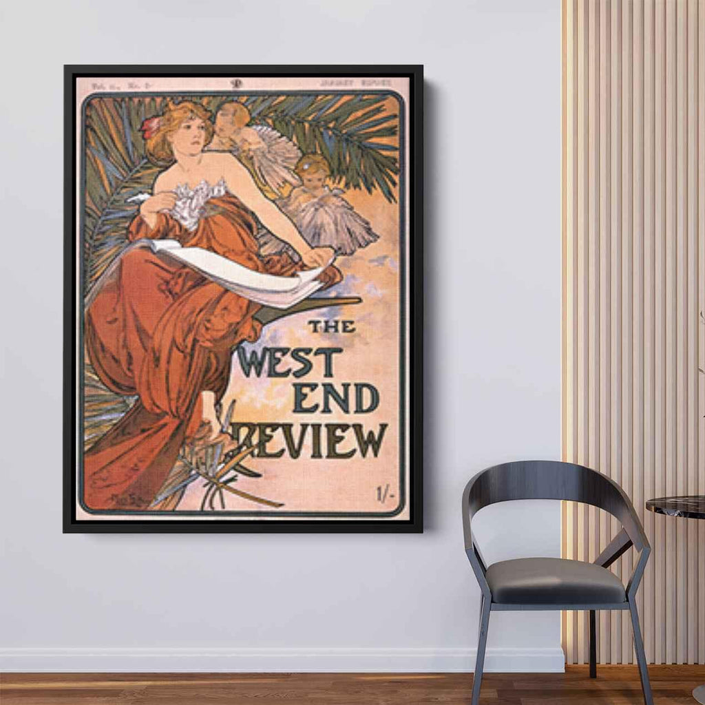 The west end reviewby Alphonse Mucha Canvas Print
