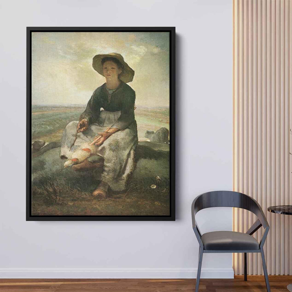 The Young Shepherdessby Jean-Francois Millet Canvas Print