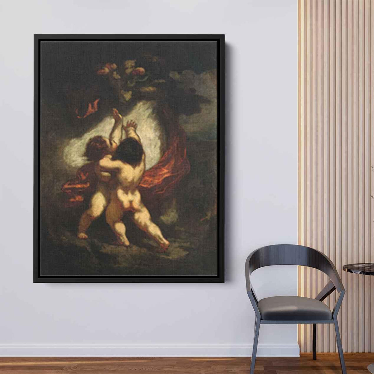 Two Cupids with Red Draperyby Honore Daumier Canvas Print
