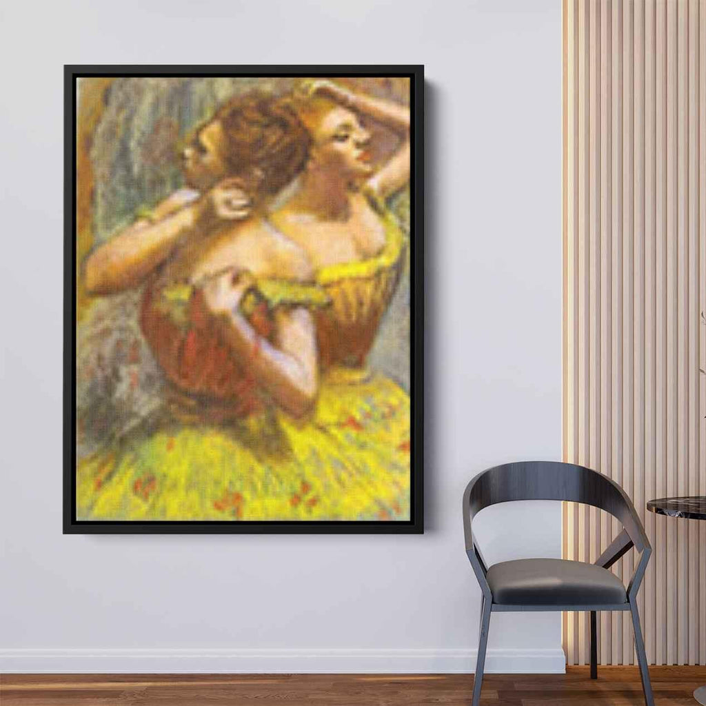 Two Dancers (pastel on paper)by Edgar Degas Canvas Print