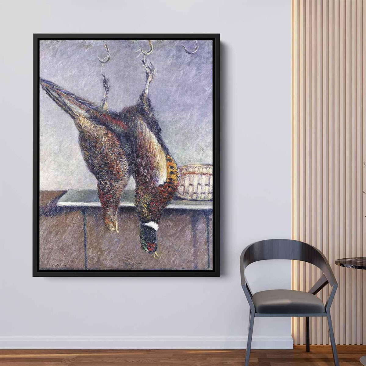 Two Hanging Pheasantsby Gustave Caillebotte Canvas Print