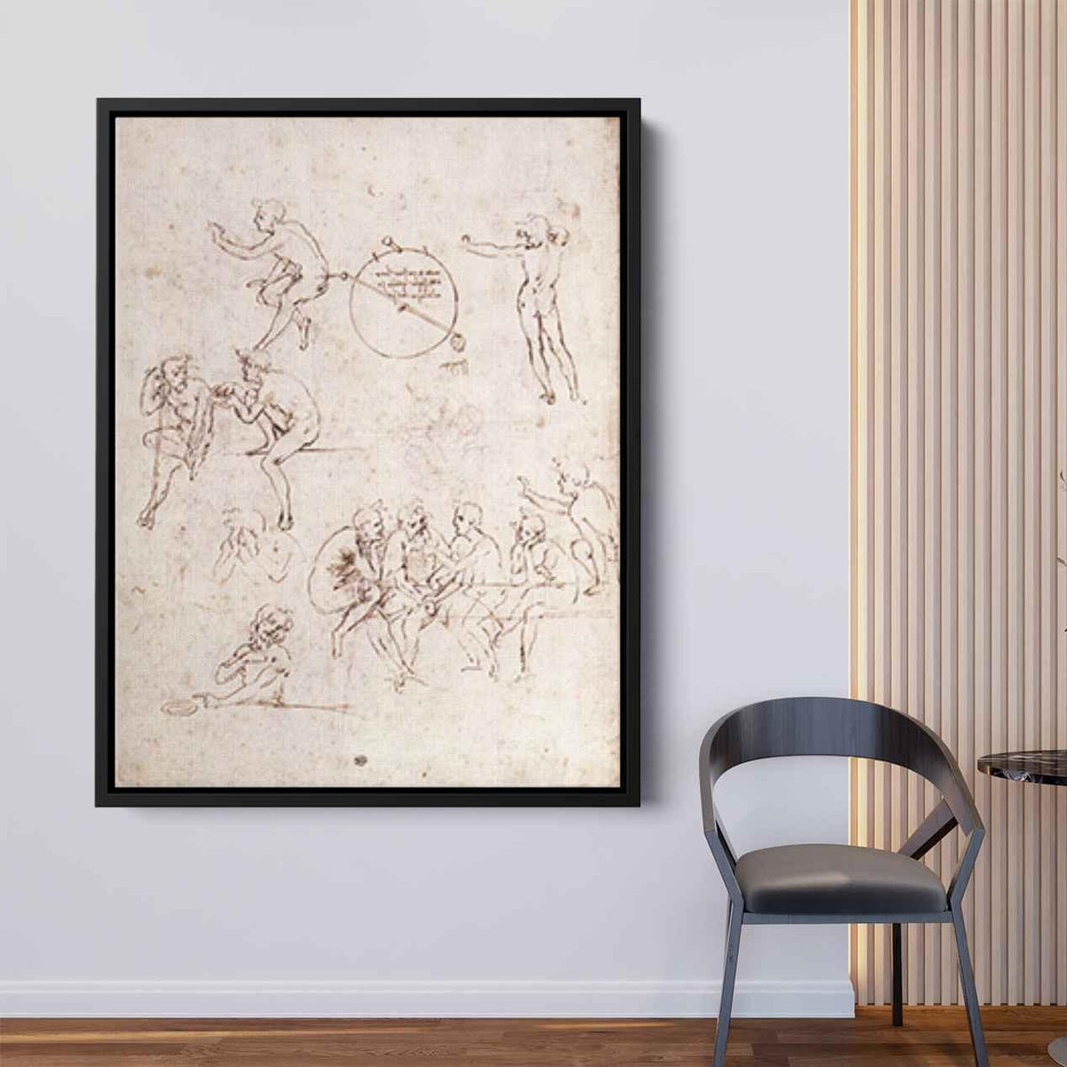 Various figure studiesby Leonardo da Vinci Canvas Print