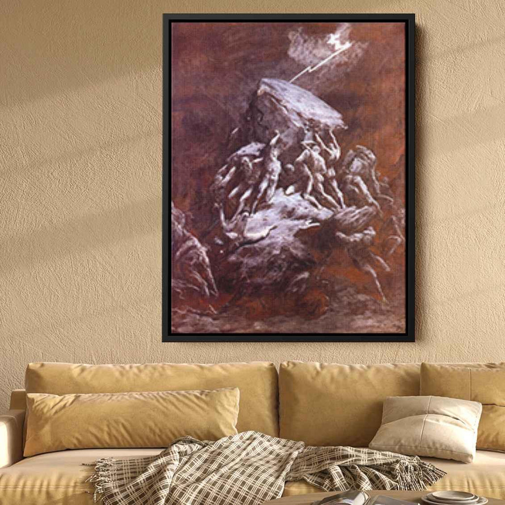 The Clash of the Titansby Gustave Dore Canvas Print
