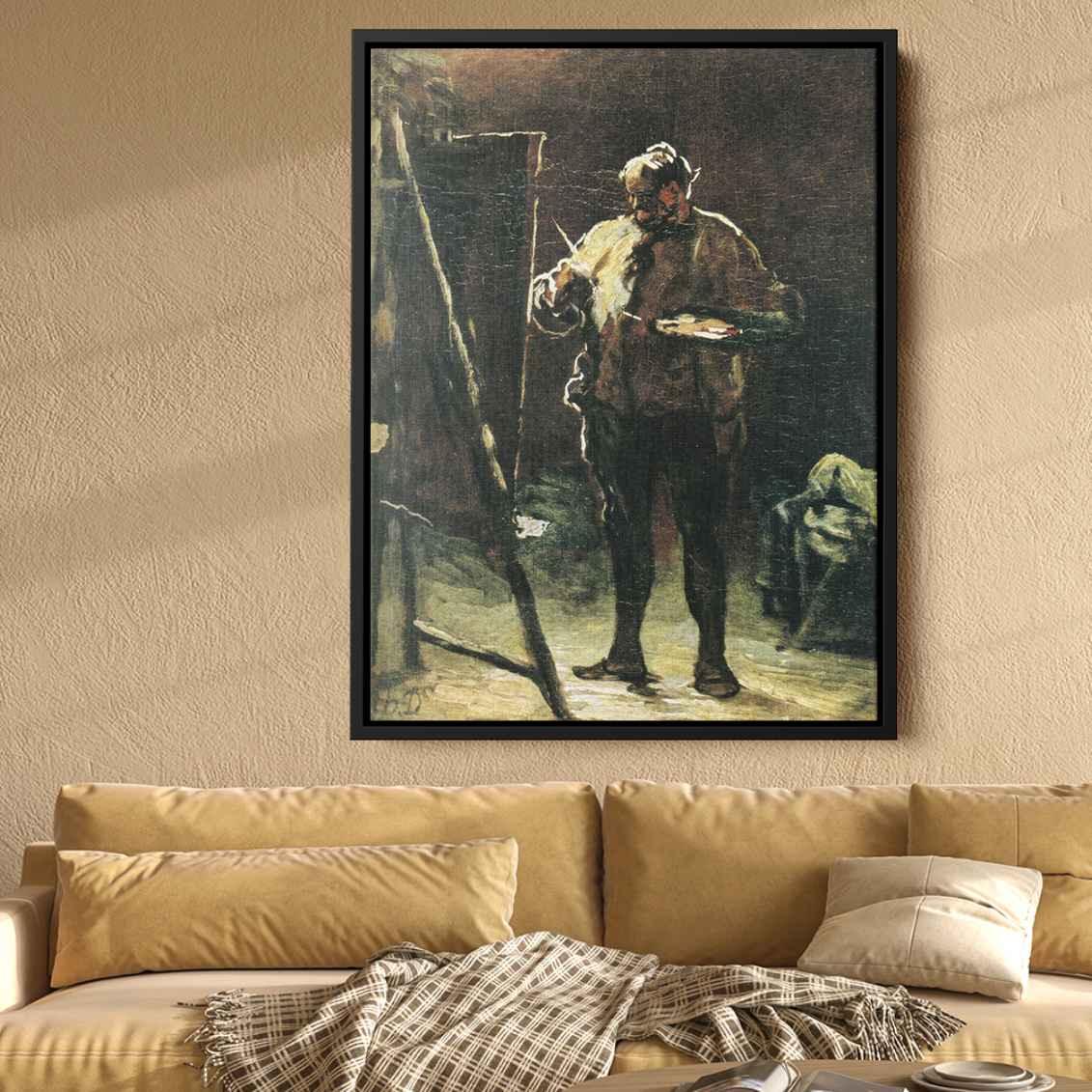 The Painter at His Easel Canvas Print