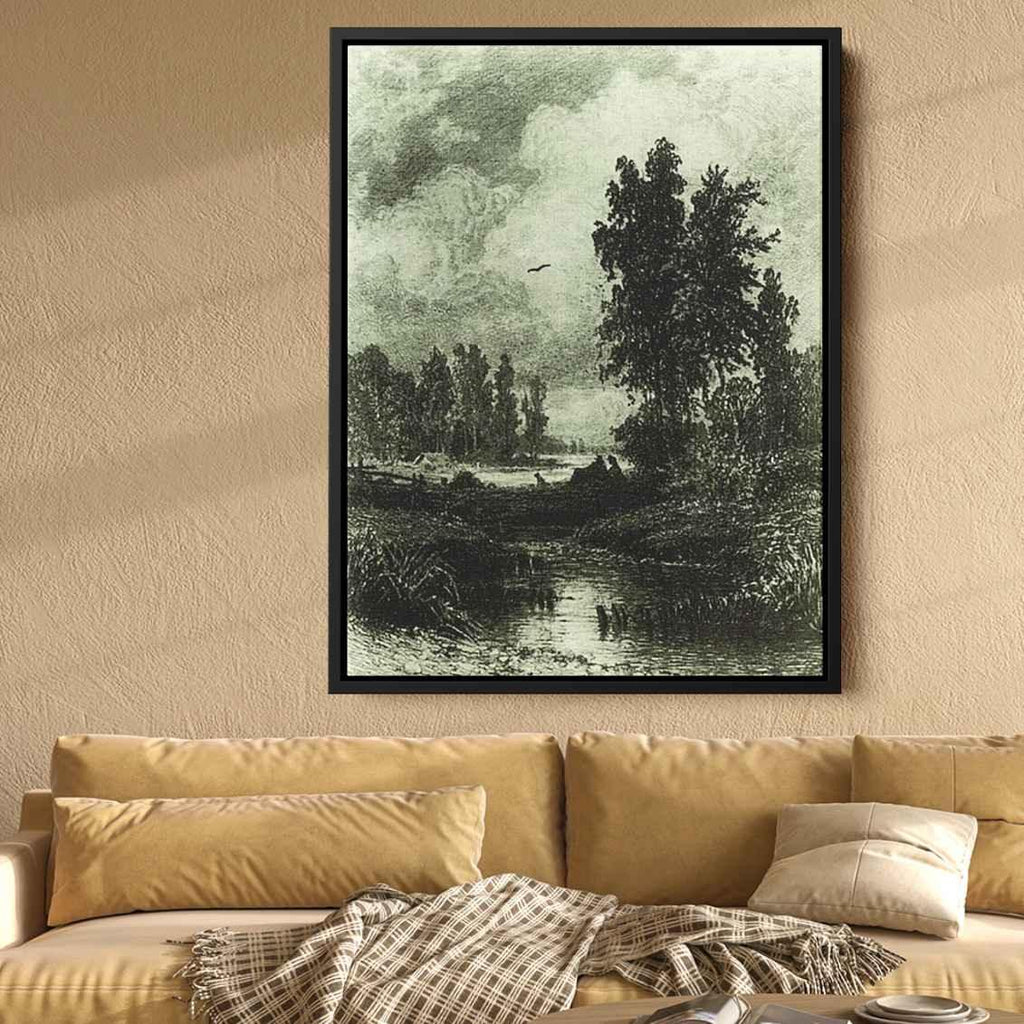 The streamby Ivan Shishkin Canvas Print