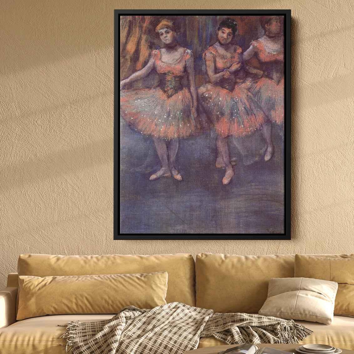Three Dancers before Exerciseby Edgar Degas Canvas Print