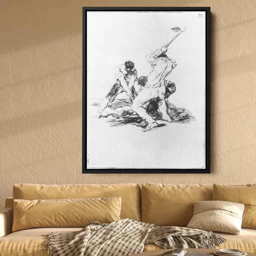 Three Men Diggingby Francisco Goya Canvas Print