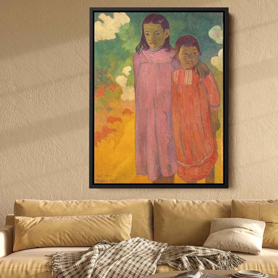 Two sistersby Paul Gauguin Canvas Print
