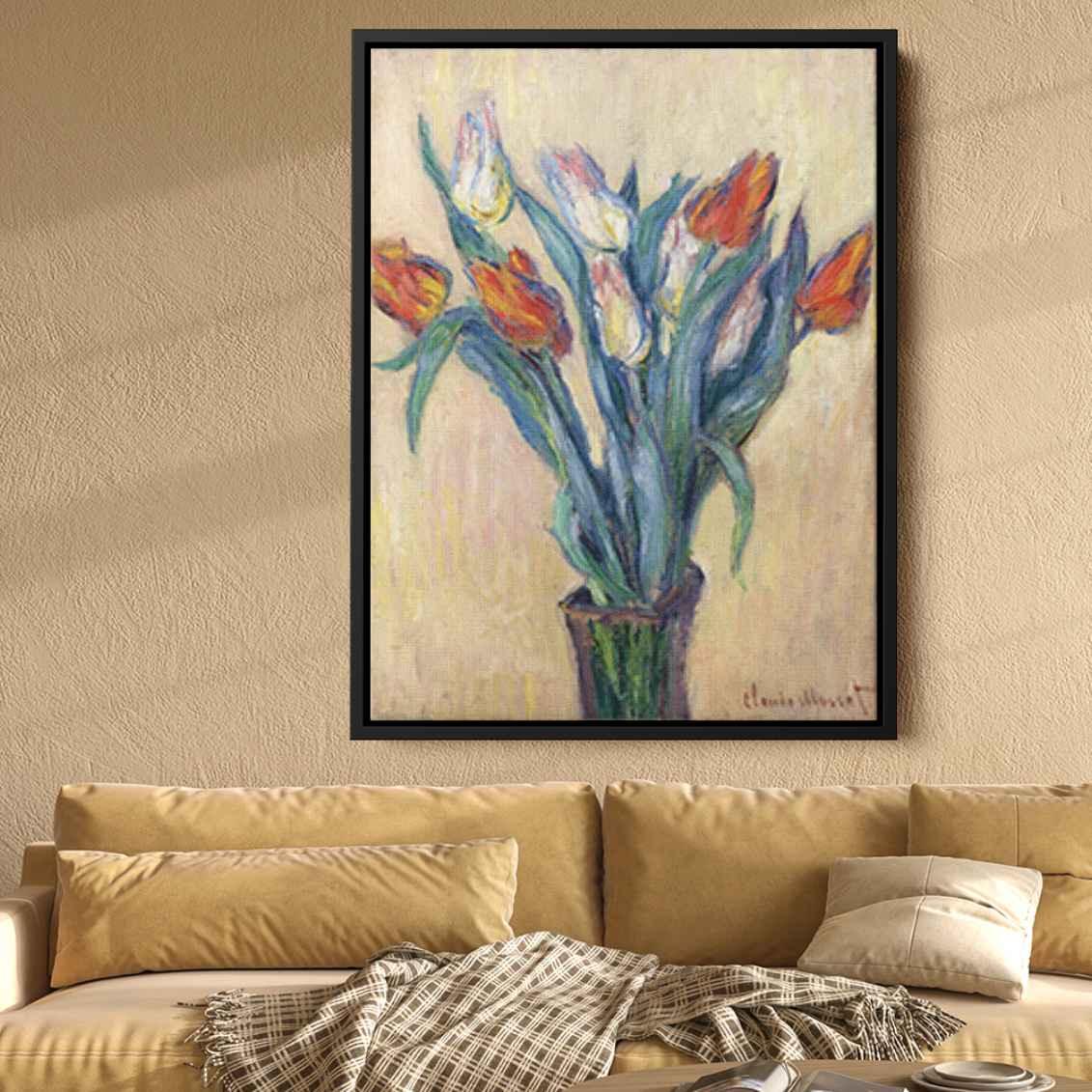 Vase of Tulipsby Claude Monet Canvas Print