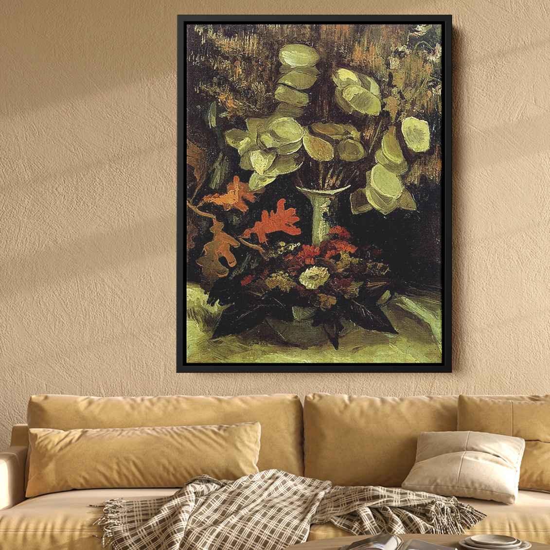Vase with Honestyby Vincent van Gogh Canvas Print