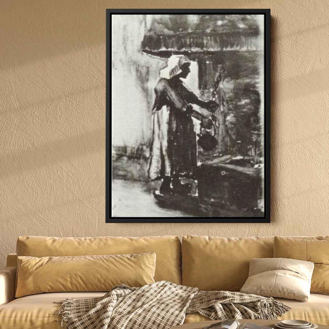 Woman with Kettle Canvas Print