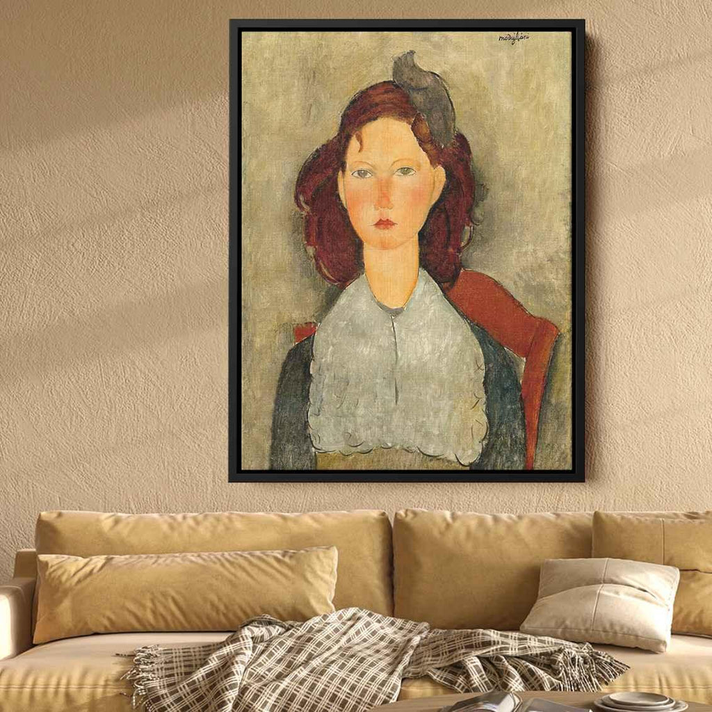 Young Girl Seatedby Amedeo Modigliani Canvas Print