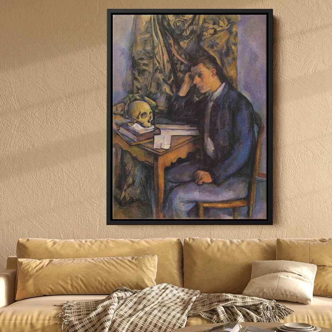 Young Man and Skullby Paul Cezanne Canvas Print
