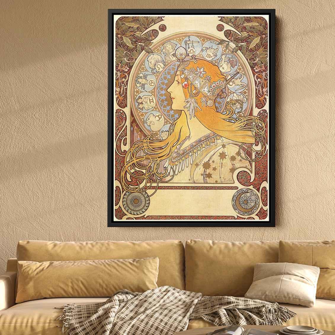 Zodiacby Alphonse Mucha Canvas Print