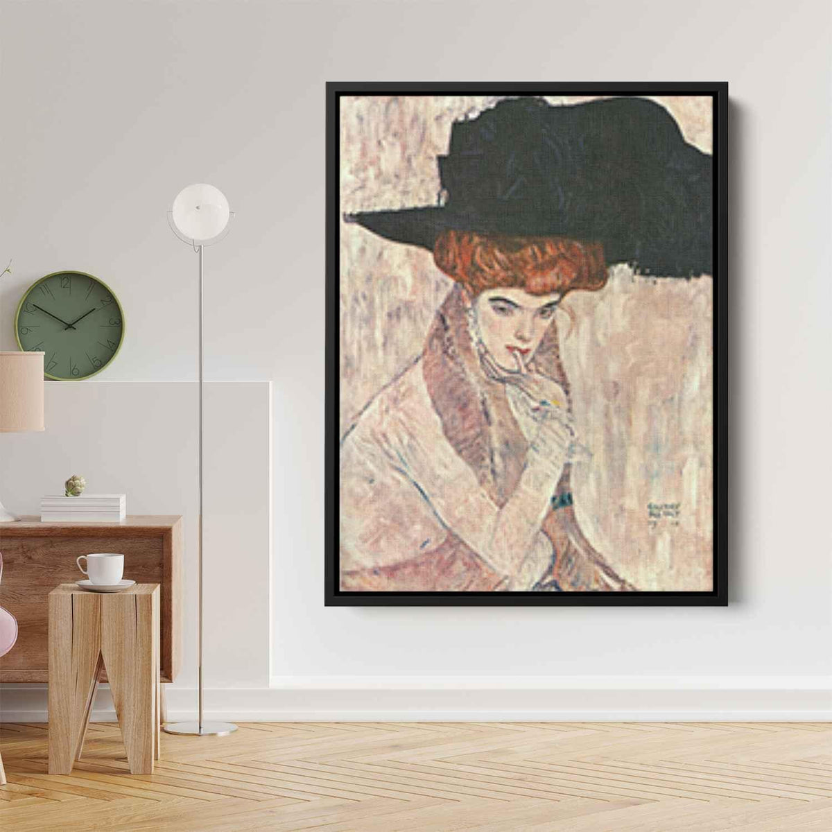 The Black Feather Hatby Gustav Klimt Canvas Print