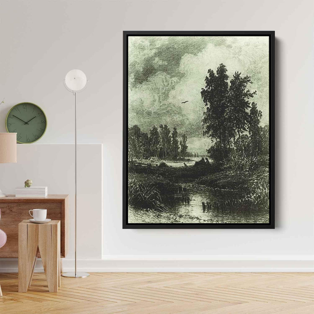The streamby Ivan Shishkin Canvas Print