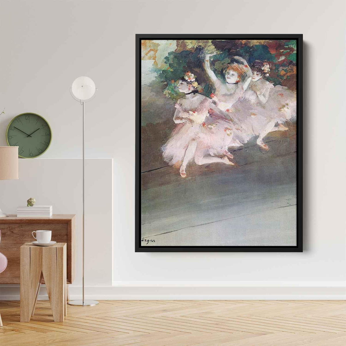 Three Ballet Dancersby Edgar Degas Canvas Print