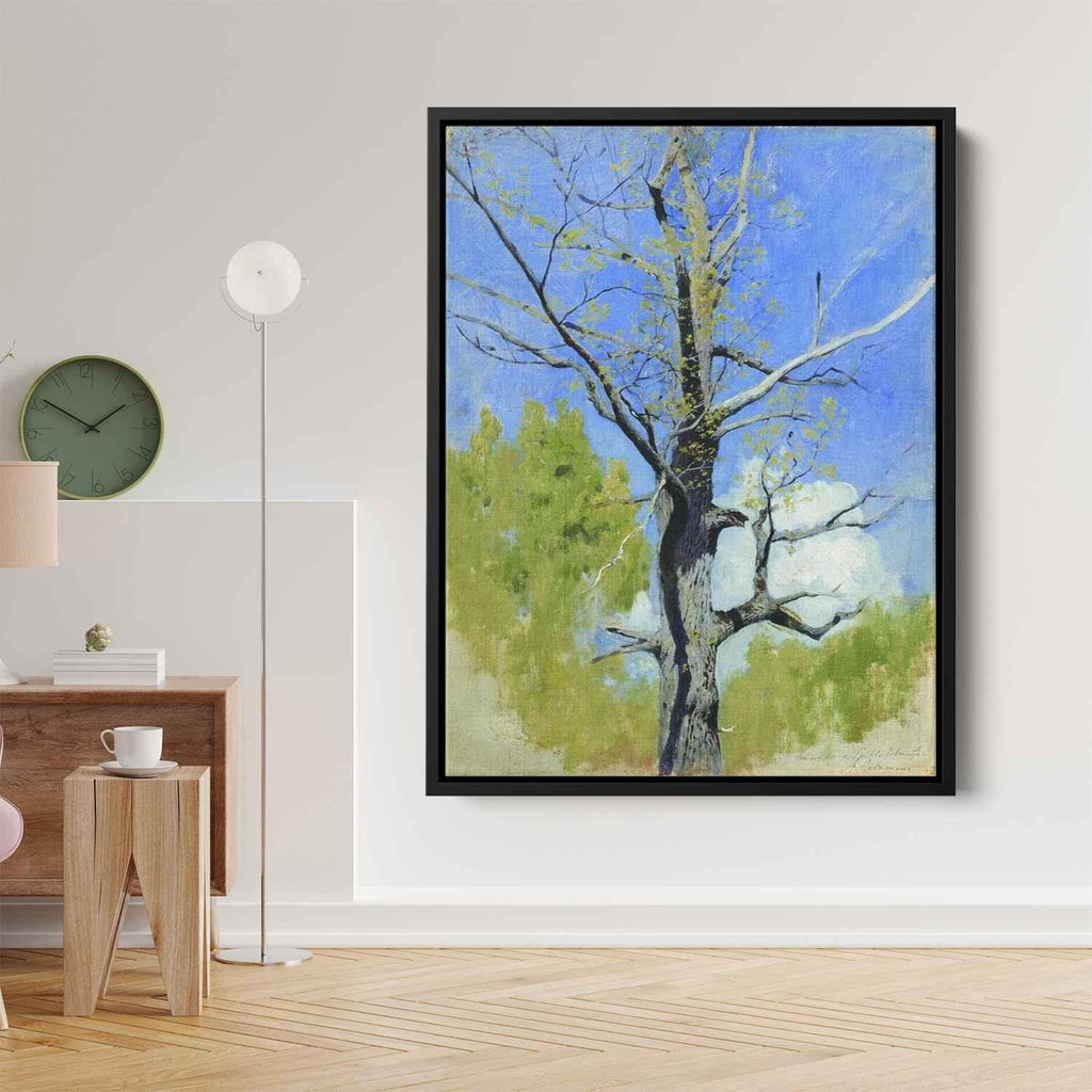 Trunk of burgeoning oakby Isaac Levitan Canvas Print