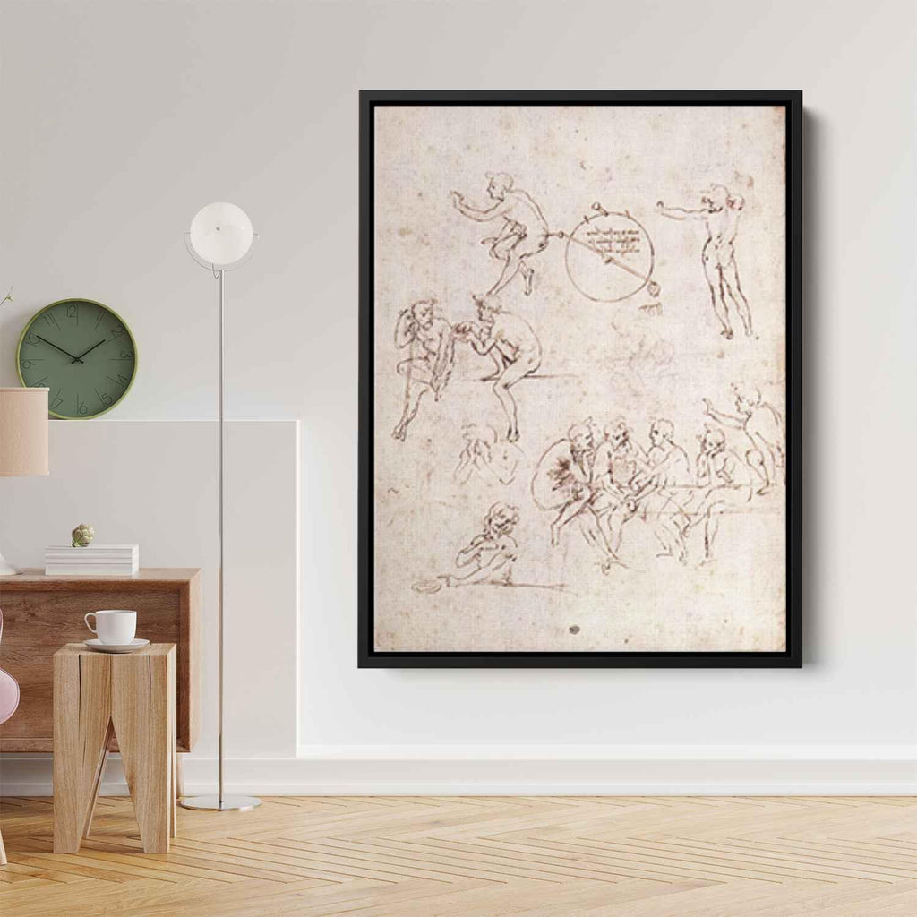 Various figure studiesby Leonardo da Vinci Canvas Print