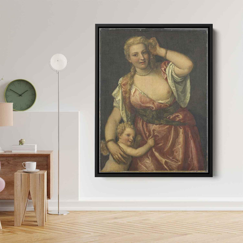 Venus and Amorby Hans Holbein the Younger Canvas Print