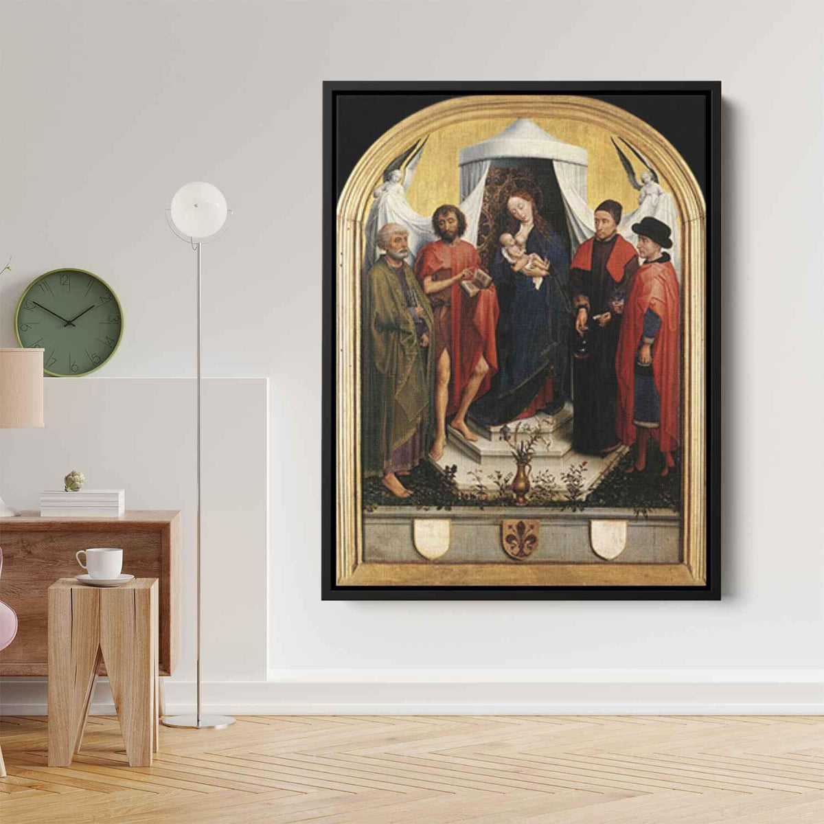 Virgin with the Child and Four Saintsby Rogier van der Weyden Canvas Print