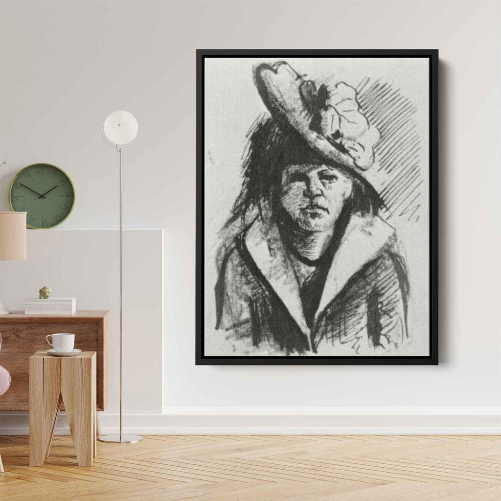 Woman with Hat, Half-Length Canvas Print