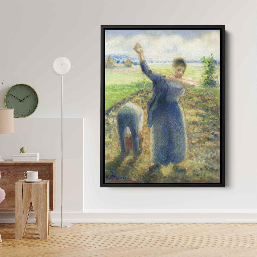 Workers in the Fieldsby Camille Pissarro Canvas Print