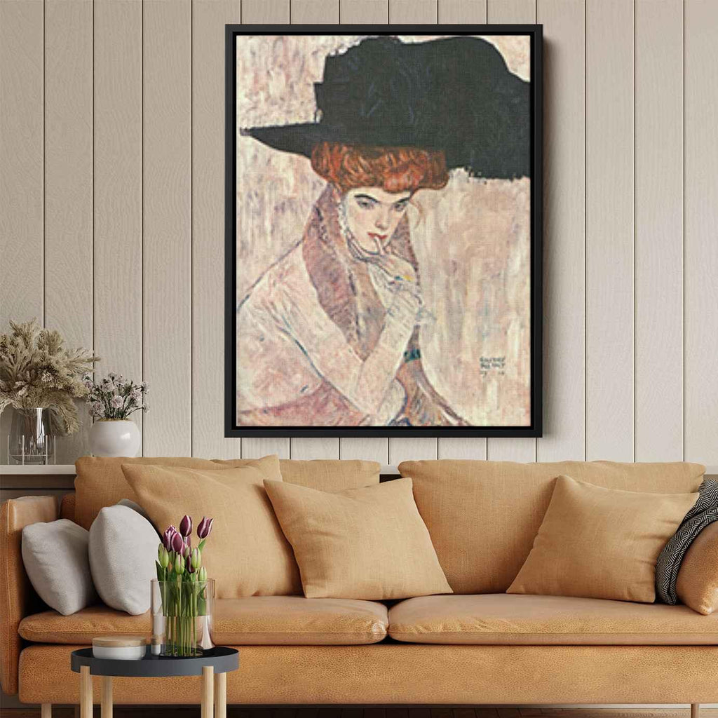 The Black Feather Hatby Gustav Klimt Canvas Print