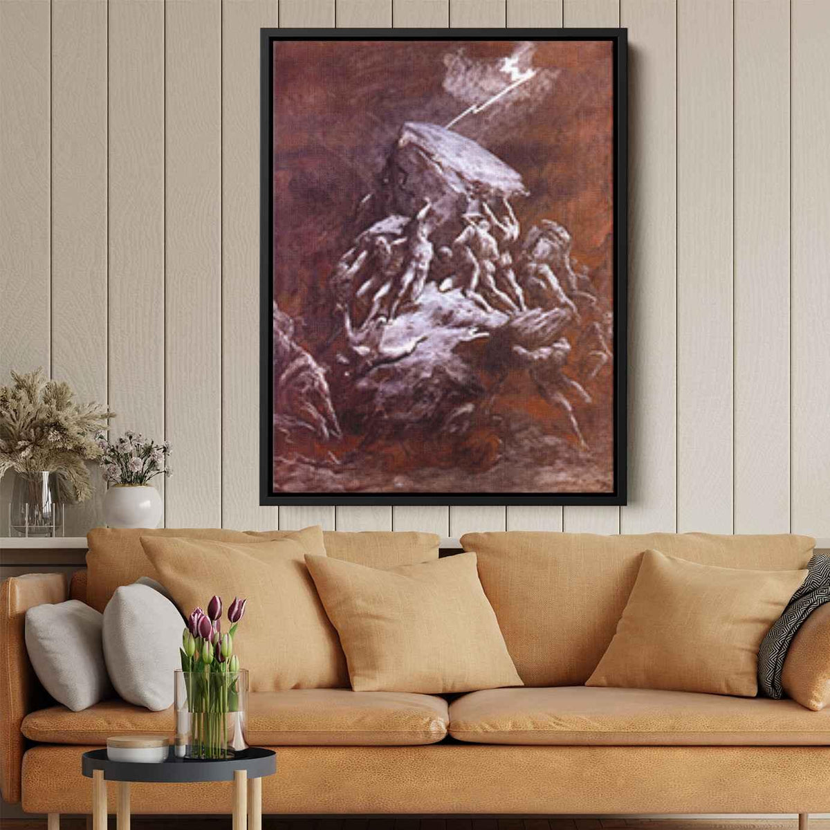 The Clash of the Titansby Gustave Dore Canvas Print
