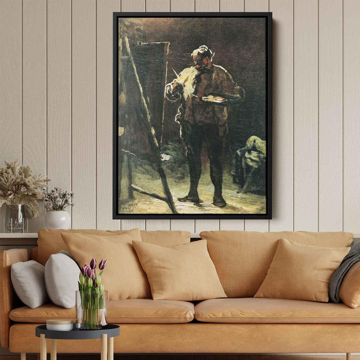 The Painter at His Easel Canvas Print