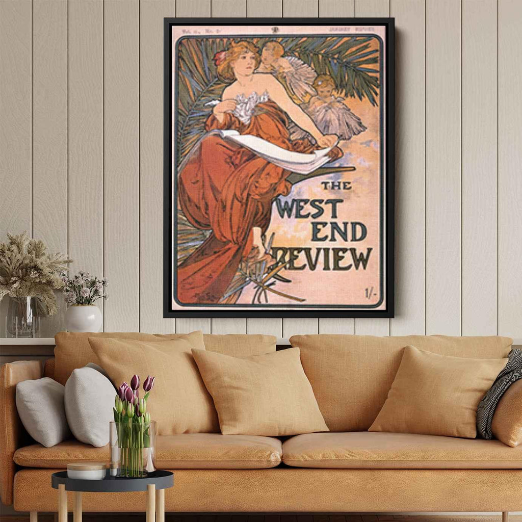The west end reviewby Alphonse Mucha Canvas Print