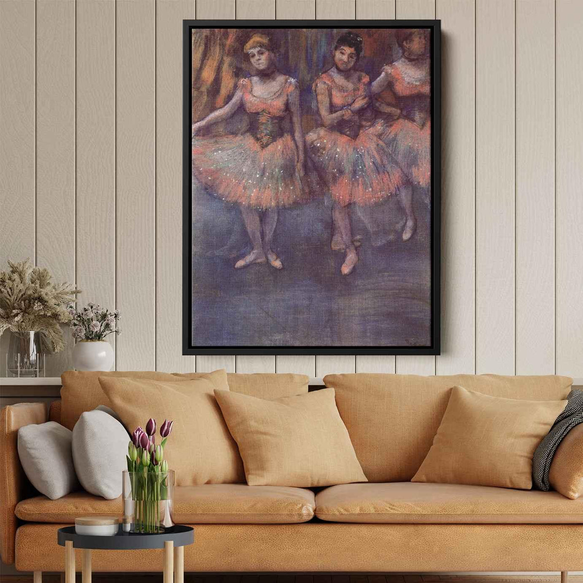 Three Dancers before Exerciseby Edgar Degas Canvas Print