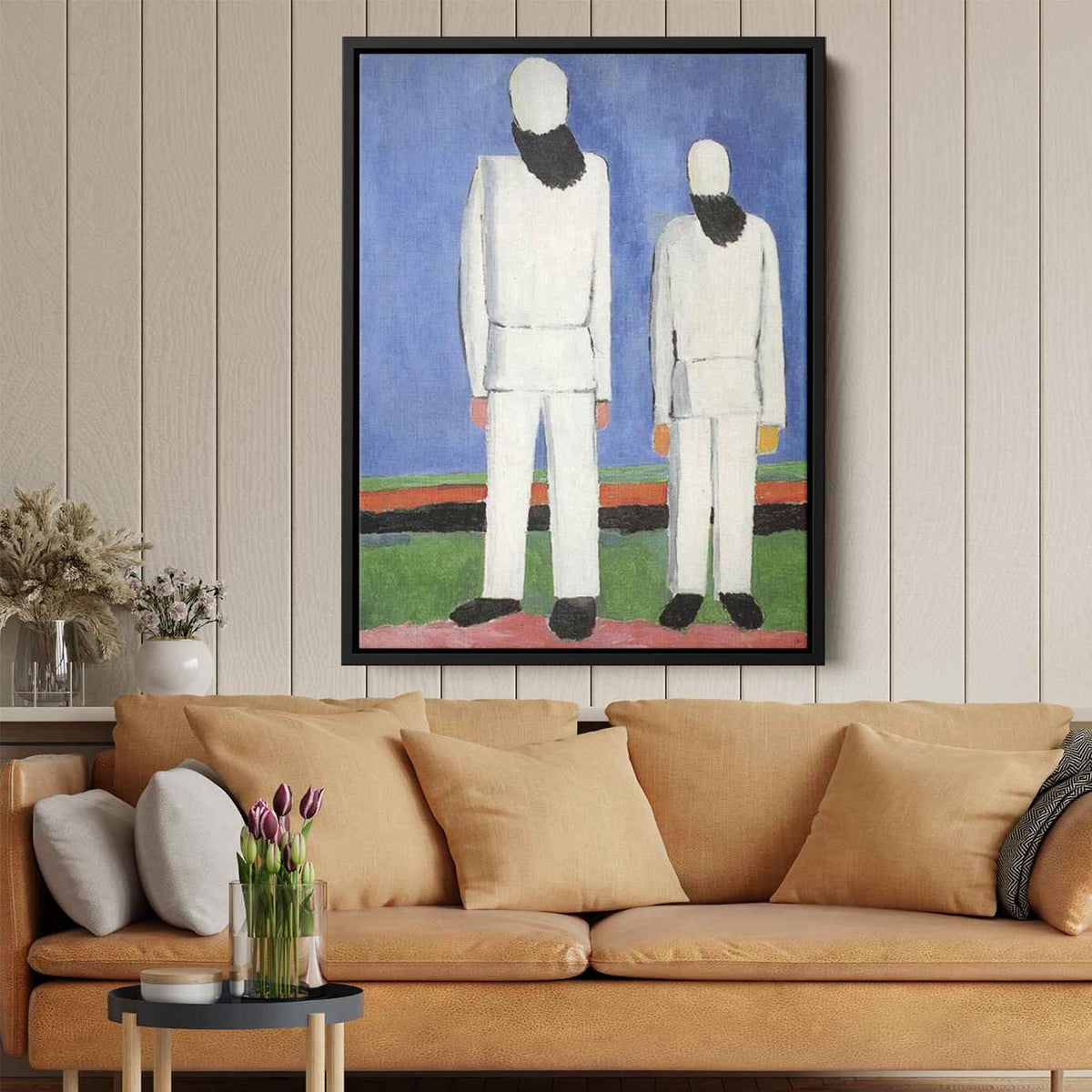 Two Male Figuresby Kazimir Malevich Canvas Print