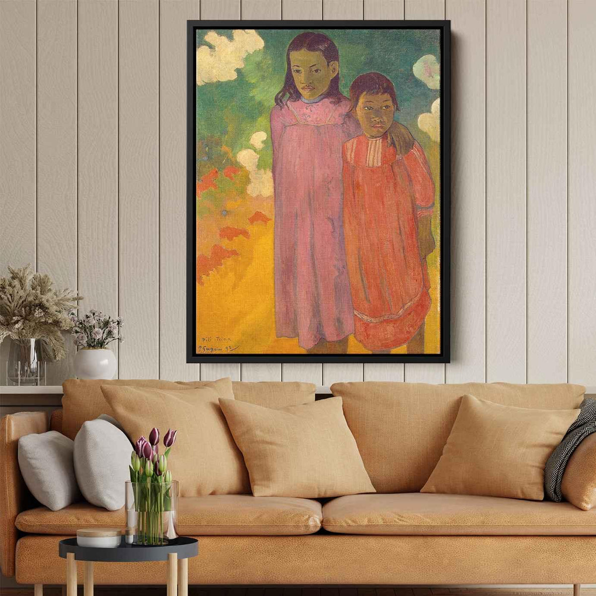 Two sistersby Paul Gauguin Canvas Print