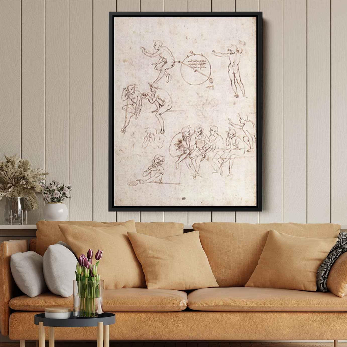 Various figure studiesby Leonardo da Vinci Canvas Print