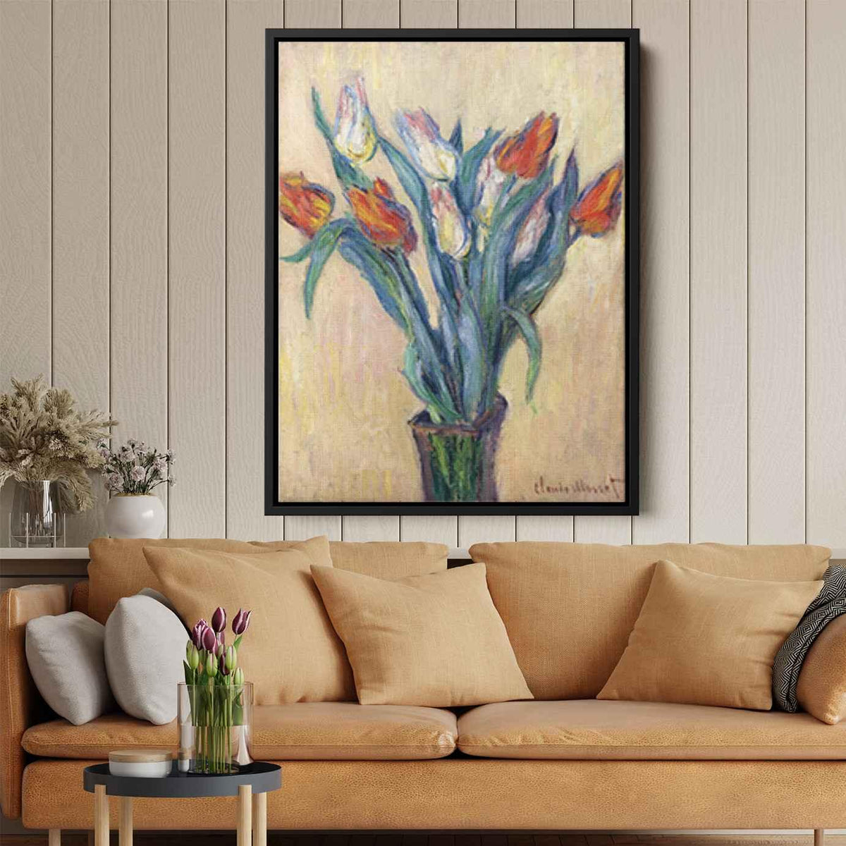 Vase of Tulipsby Claude Monet Canvas Print