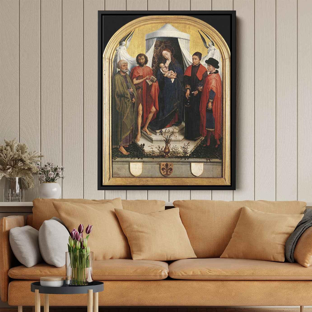 Virgin with the Child and Four Saintsby Rogier van der Weyden Canvas Print