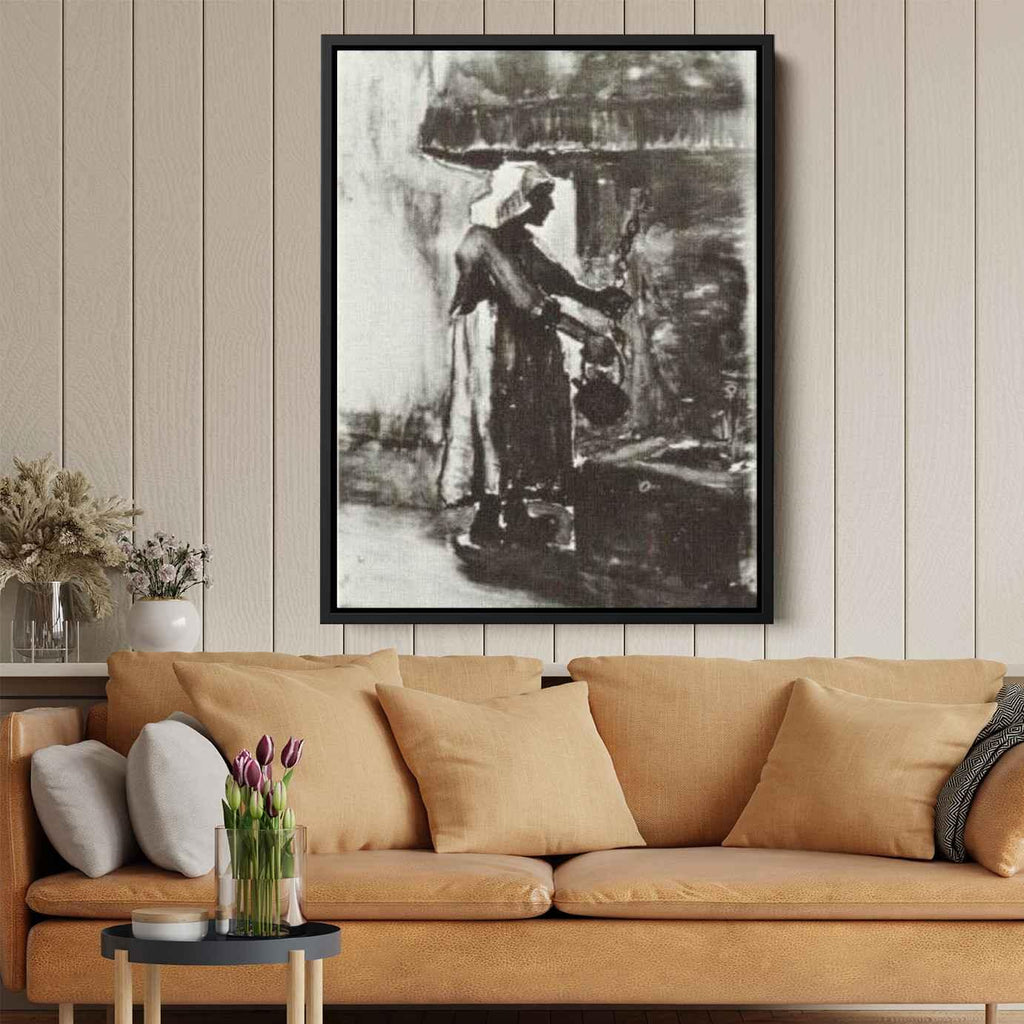 Woman with Kettle Canvas Print