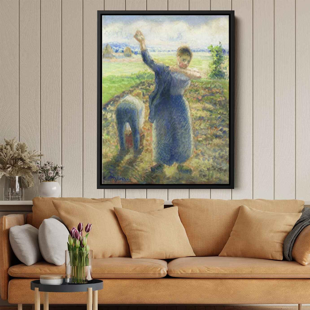 Workers in the Fieldsby Camille Pissarro Canvas Print