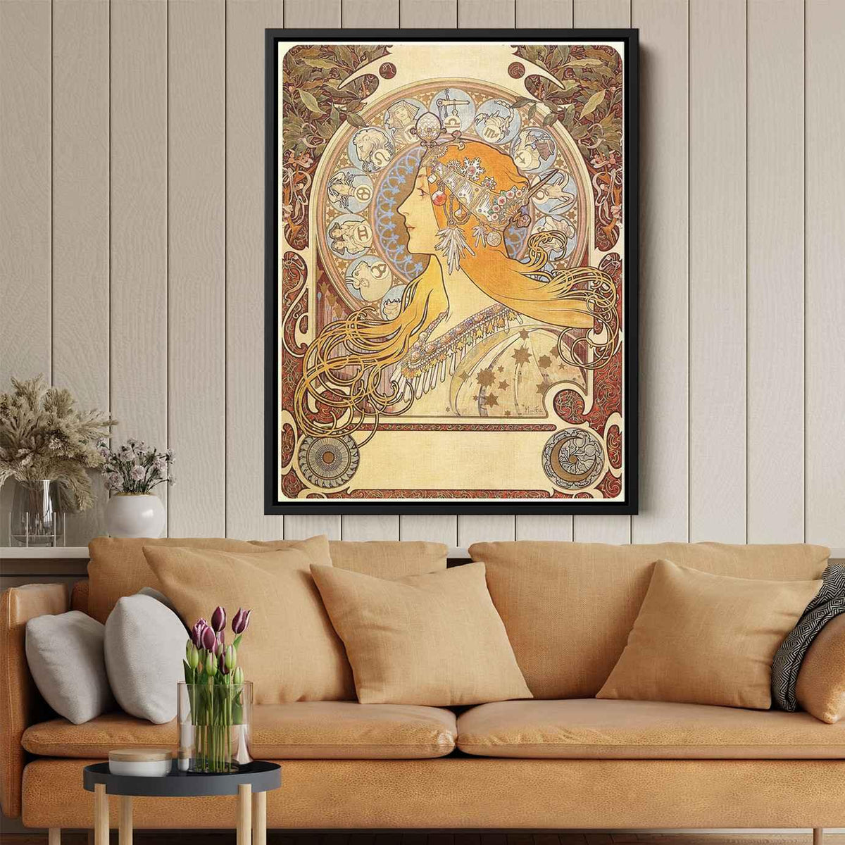 Zodiacby Alphonse Mucha Canvas Print