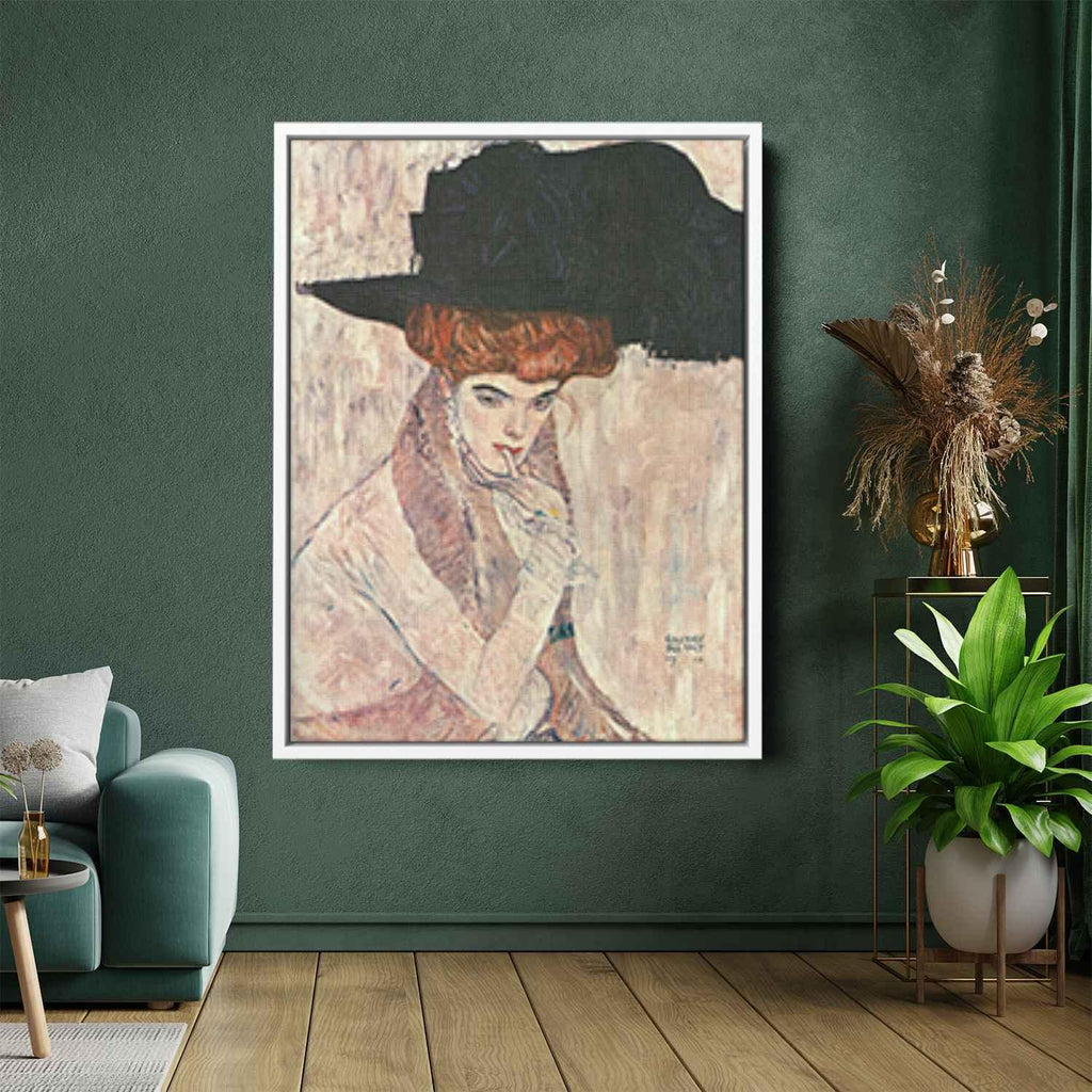 The Black Feather Hatby Gustav Klimt Canvas Print