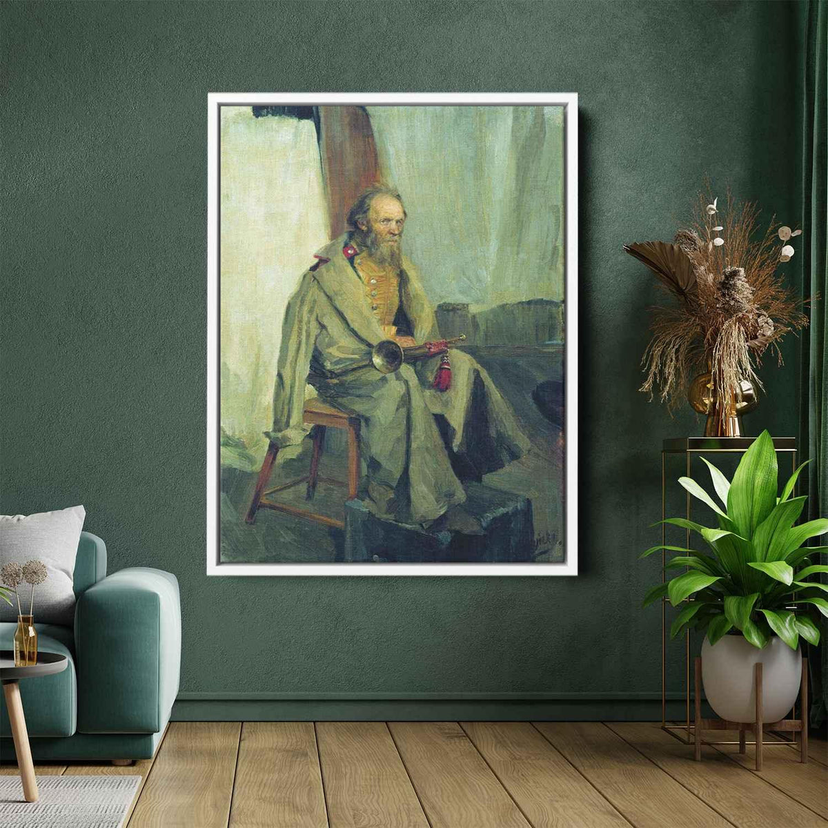 The Model Wearing a Greatcoatby Boris Kustodiev Canvas Print