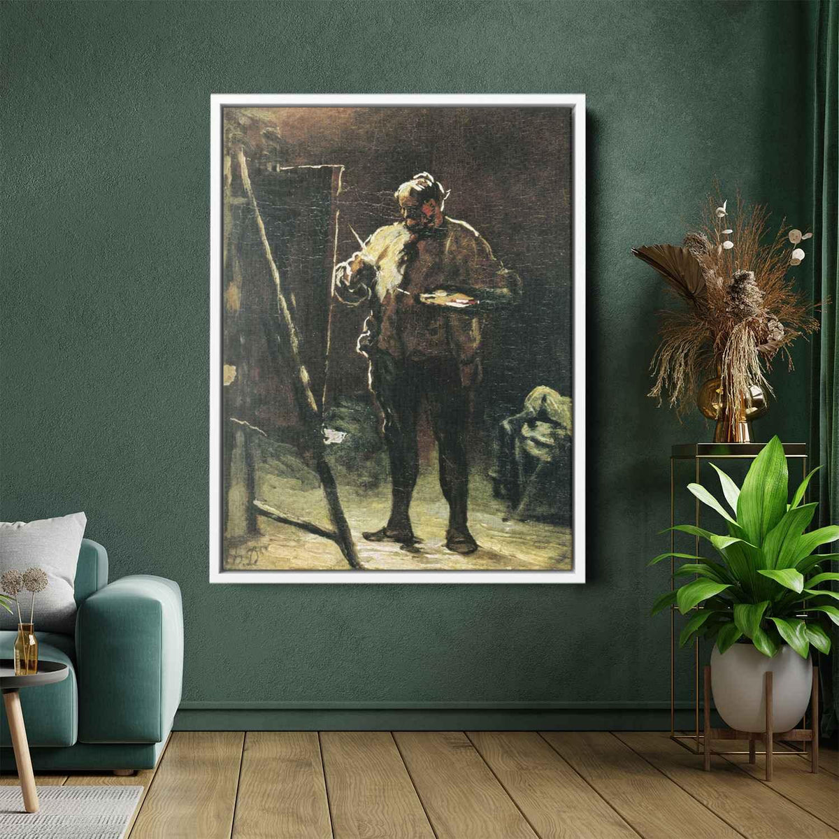 The Painter at His Easel Canvas Print