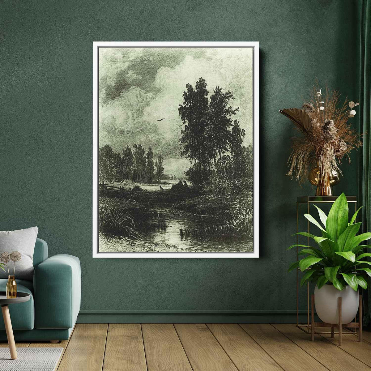 The streamby Ivan Shishkin Canvas Print
