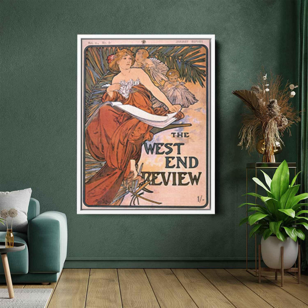 The west end reviewby Alphonse Mucha Canvas Print