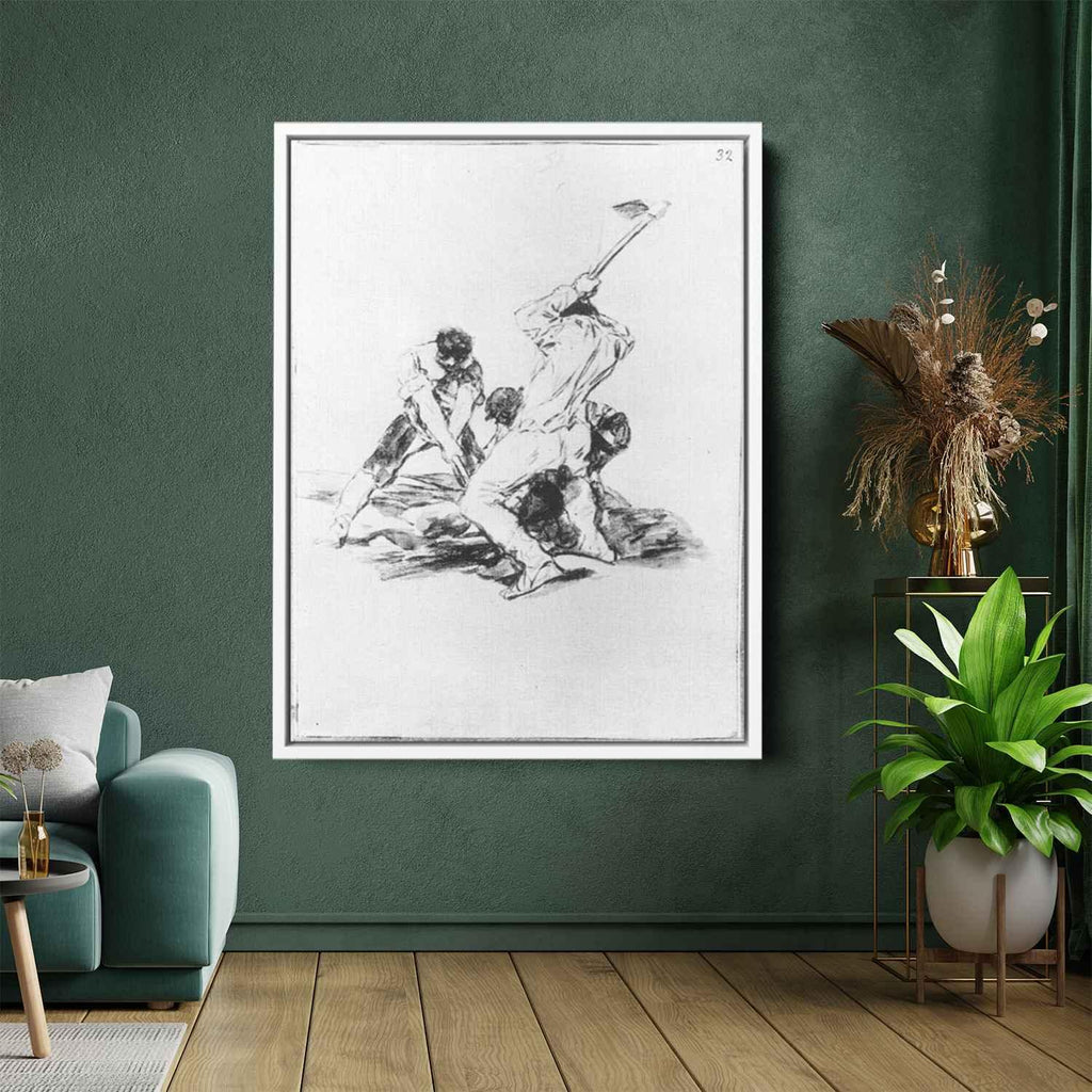 Three Men Diggingby Francisco Goya Canvas Print