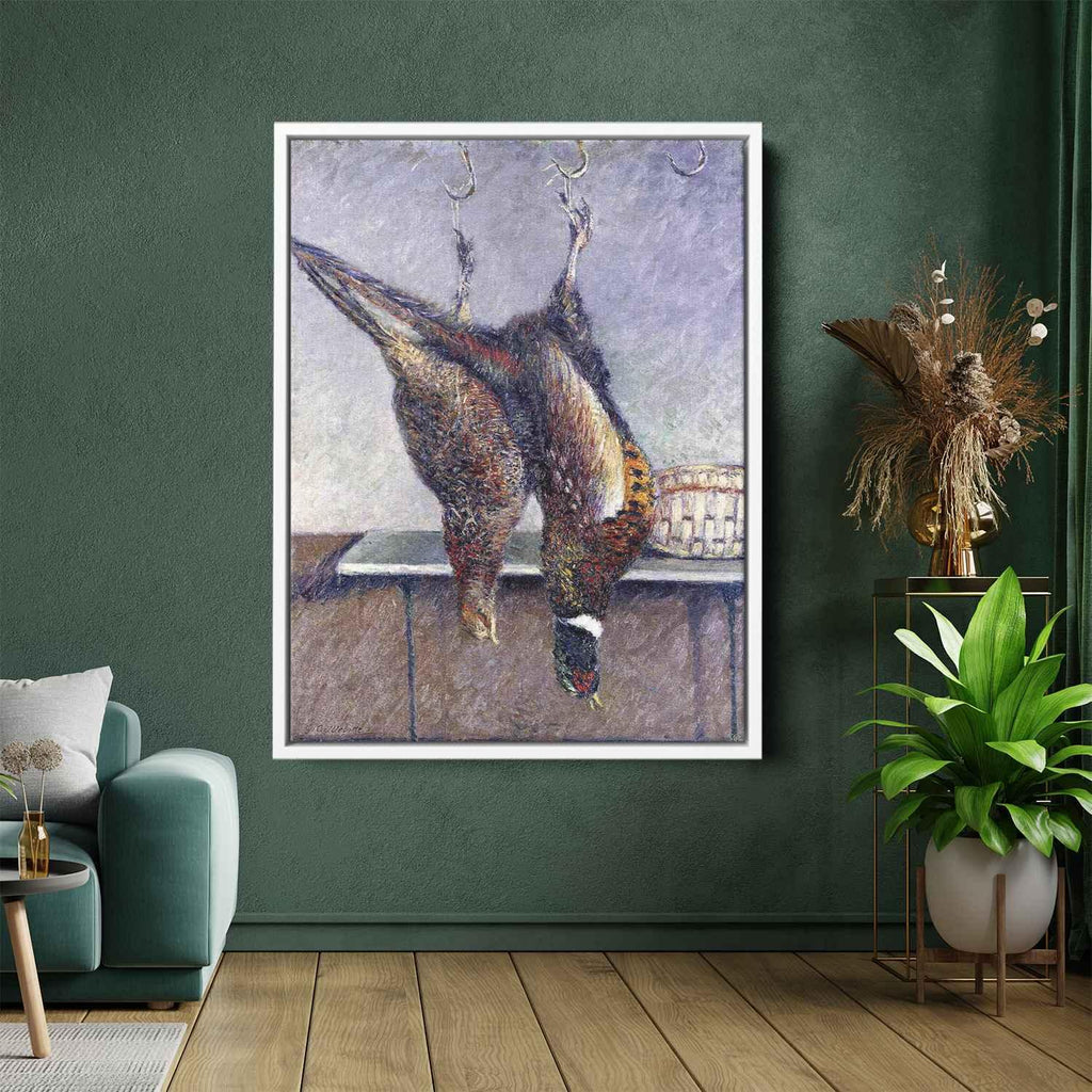Two Hanging Pheasantsby Gustave Caillebotte Canvas Print